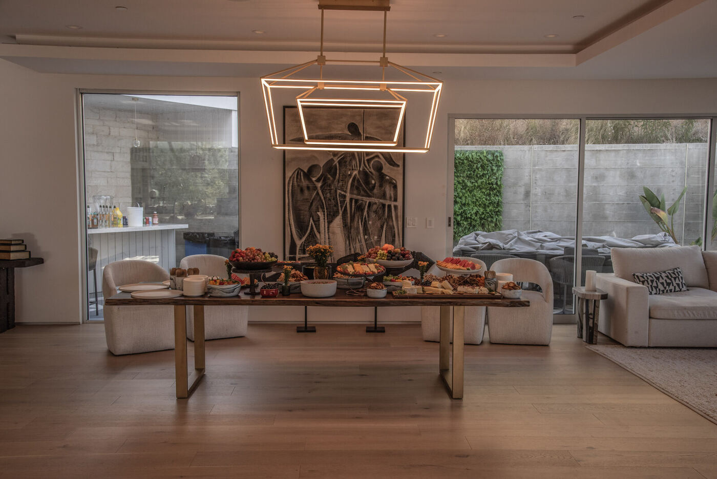 Dining room set for an intimate celebration